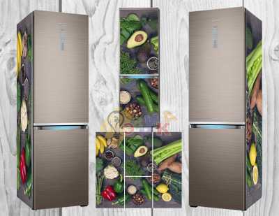 Фото: Дизайнерские наклейки на холодильник Продукты