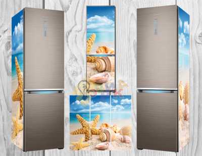 Фото: Дизайнерские наклейки на холодильник Ракушки